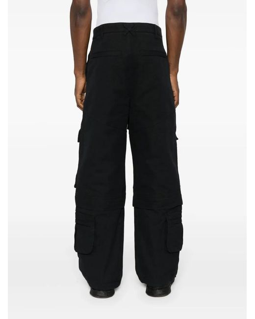 Entire studios Black Hard Wide-Leg Cotton Cargo Trousers