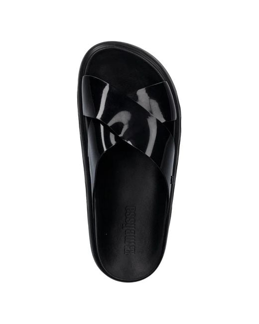 Melissa Black Cozy Cross Platform Slides