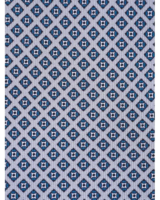 Brioni Blue Cravate À Motif Géométrique for men