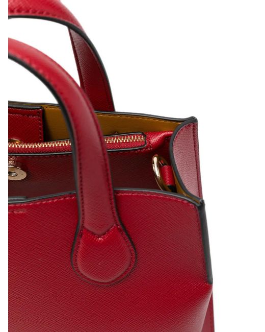 Twinset Red Logo-Detail Tote Bag