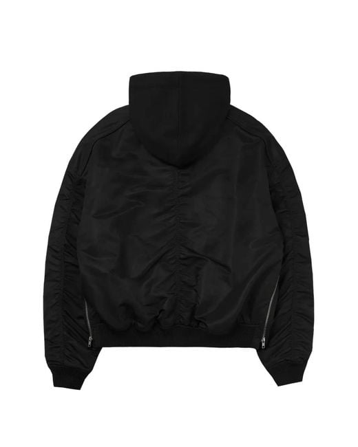 Juun.J Black Hooded Bomber Jacket for men