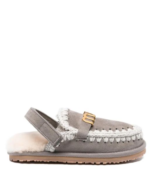 Slippers de ganchillo Mou de color White