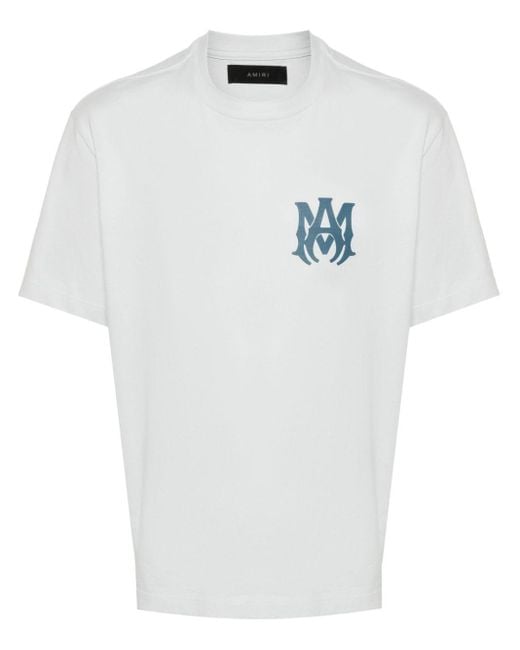 Amiri White Logo-appliqué Cotton T-shirt for men