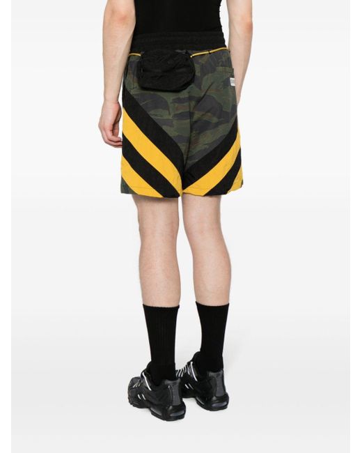 Mostly Heard Rarely Seen Gestreifte Sport-Shorts mit Camouflage-Print in Black für Herren