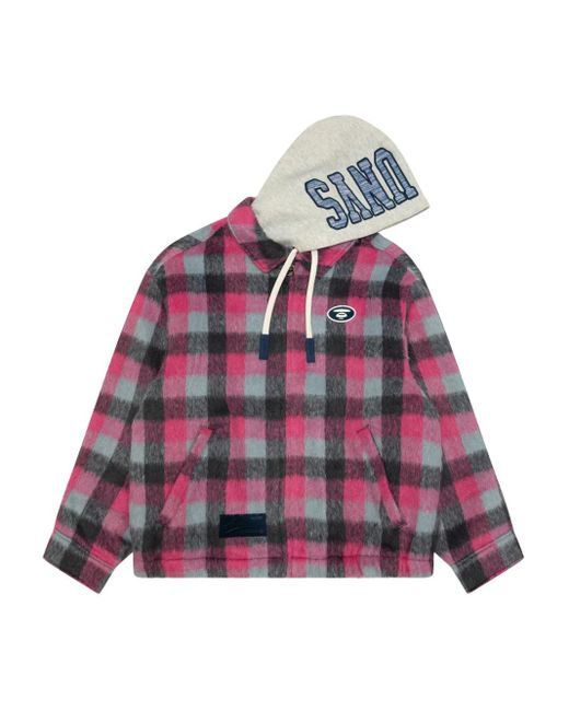 Aape By A Bathing Ape Purple Checked Zip-Up Jacket for men