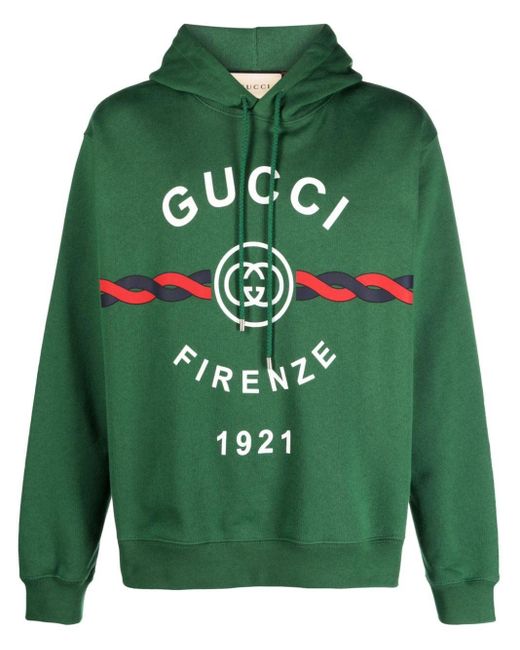 Sweat-shirt En Coton Façon Dentelle Avec Détail GG Enlacés Gucci pour homme en coloris Green
