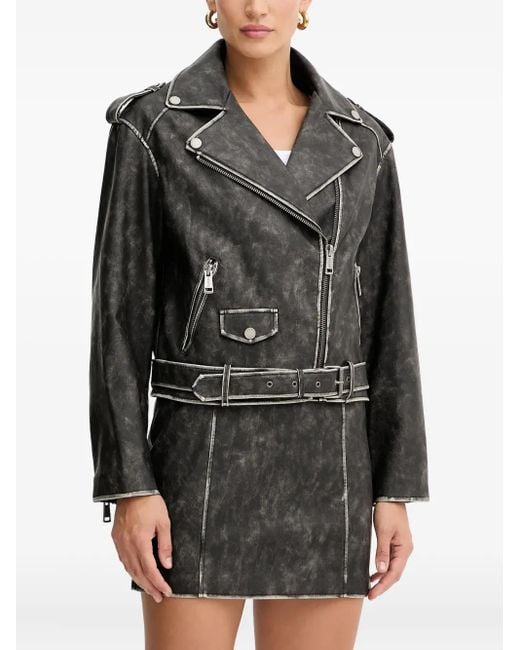 Guess Gray Belted Zip Jacket