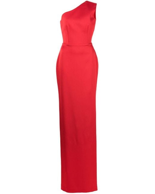 Alex Perry Lawson One-shoulder Column Dress in Red | Lyst Canada