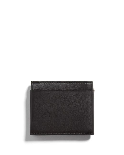 Zegna Black Bi-Fold Deerskin Leather Wallet for men