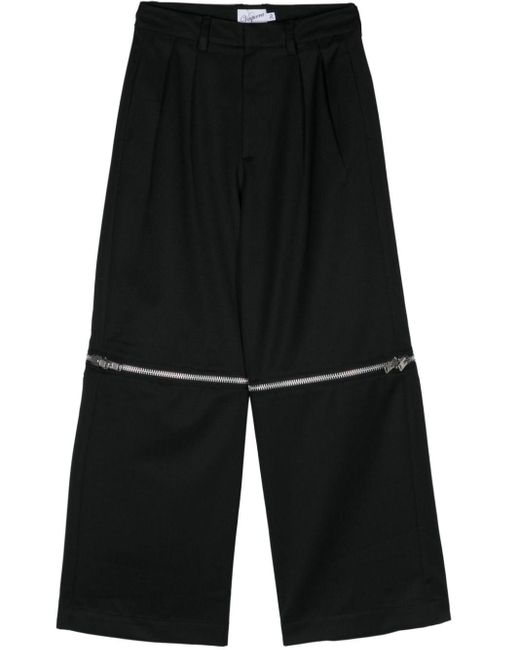 VAQUERA Black Zip-details Tailored Trousers