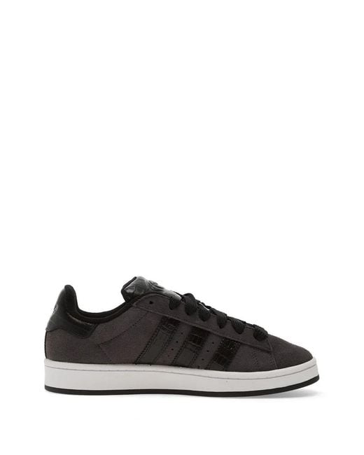 Adidas Black Campus Croc-Effect Sneakers for men