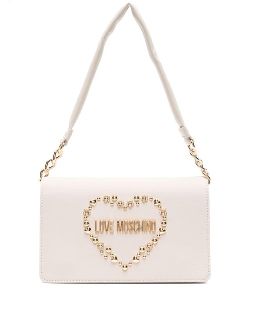 Love Moschino White Logo-lettering Tote Bag