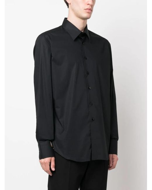 Billionaire Black Logo-Embroidered Cotton Shirt for men