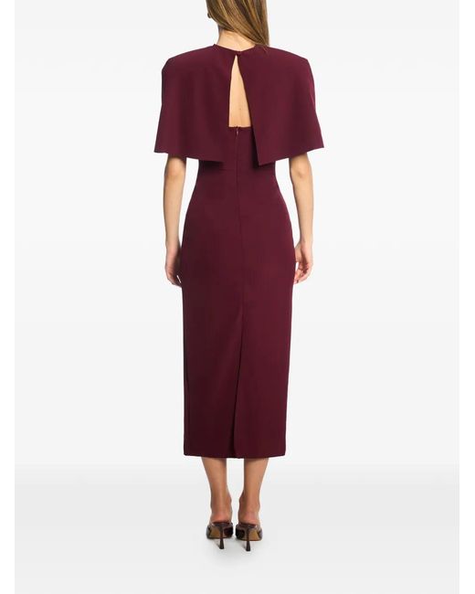 Axel 113 Red Margot Caped Midi Dress