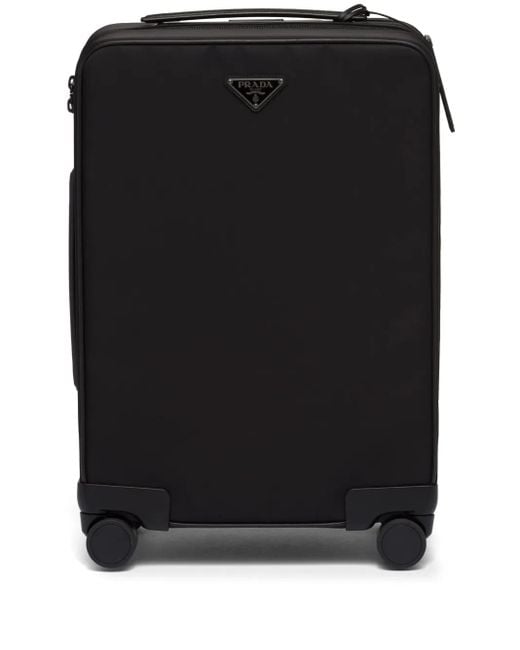 Prada Black Re-Nylon And Saffiano Leather Trolley