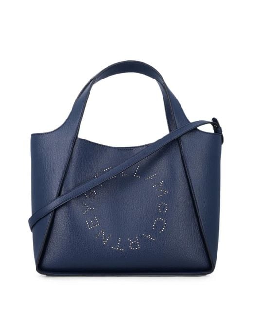Stella McCartney Blue Perforated-Logo Tote Bag