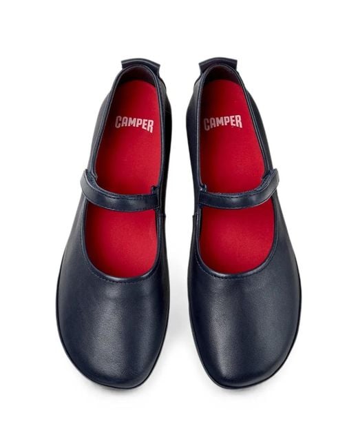 Camper Blue Right Nina Leather Ballet Flats