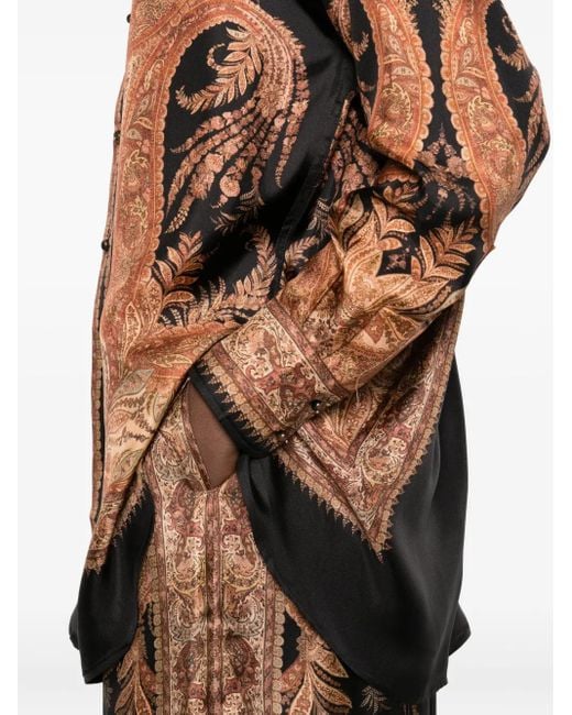 Zimmermann Brown Hypnotic Silk Shirt
