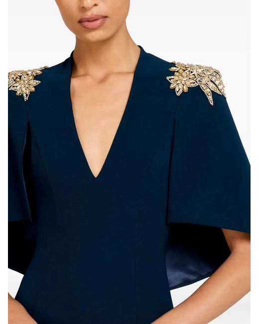 Jenny Packham Blue Embellished Maxi Dress