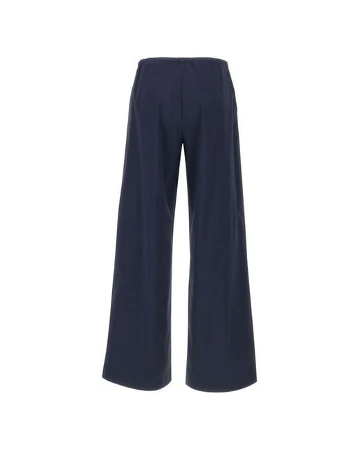Herno Blue Elasticated Wide-Leg Trousers