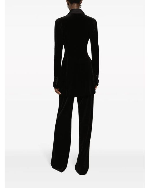 Dolce & Gabbana Black Velvet Elasticated Trousers