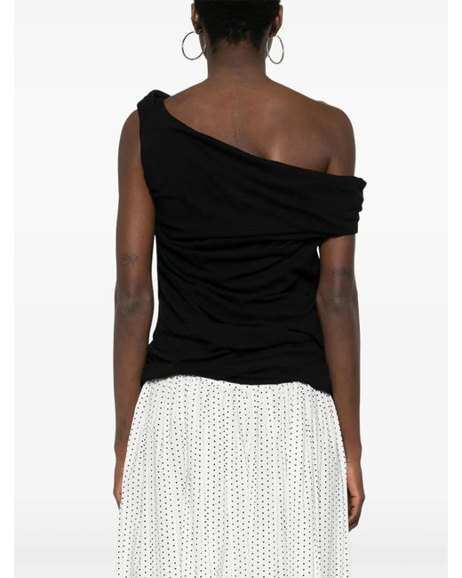MSGM Black Drapiertes Oberteil