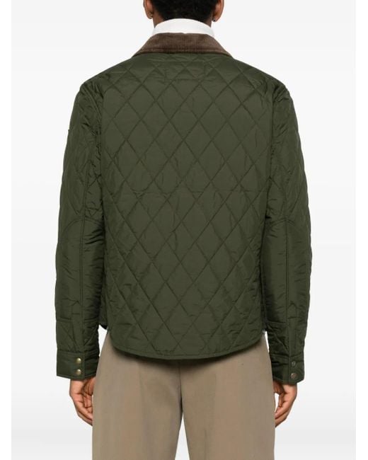 Polo Ralph Lauren Green Quilted Corduroy-Collar Shirt Jacket for men