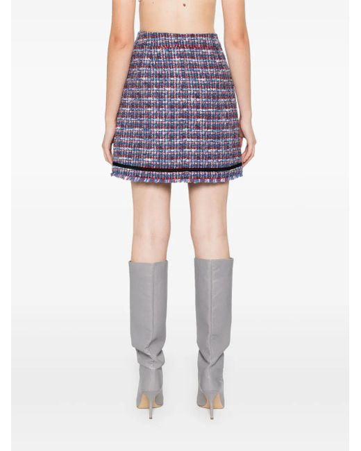 Karl Lagerfeld Blue Bouclé Mini Skirt