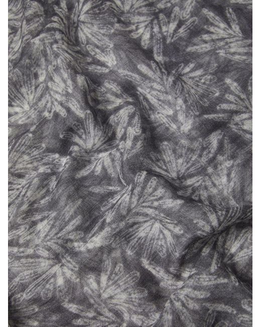 Écharpe en cachemire à imprimé végétal Brunello Cucinelli en coloris Gray