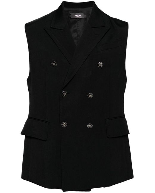 Amiri Black Double-breasted Waistcoat for men