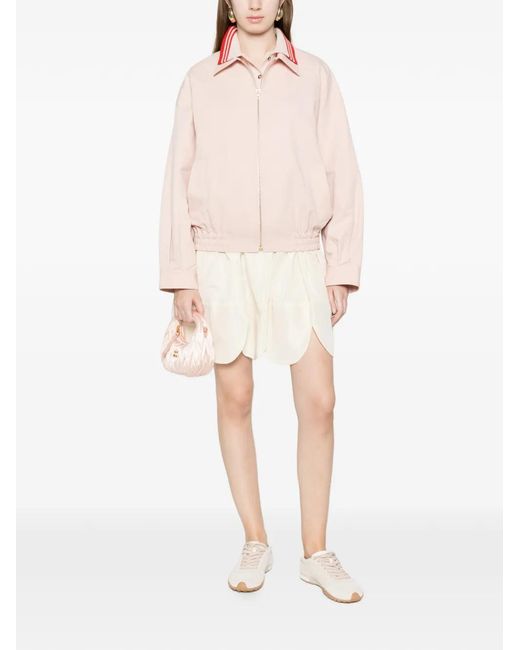 Sandro Pink Zip-Up Pocket Bomber Jacket