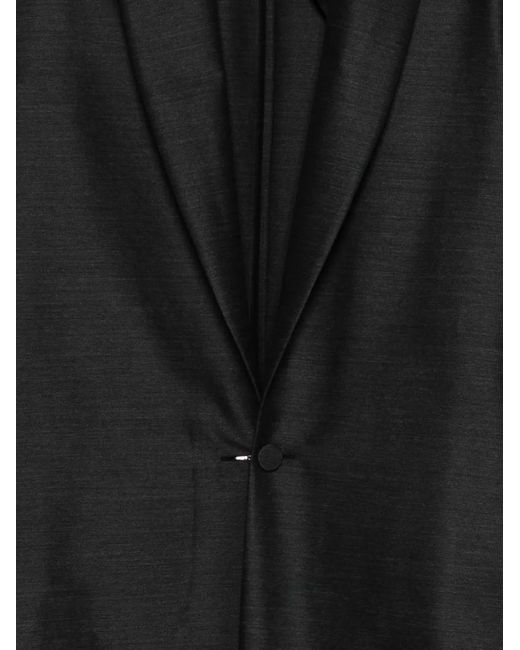 Alberta Ferretti Black Single-Breasted Coat