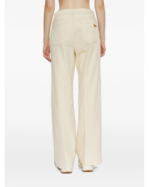 MICHAEL Michael Kors White Cotton Flared Trousers