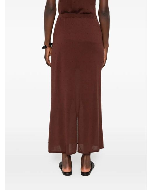 Viktoria Chan Brown Kalida Dot-Texture Maxi Skirt