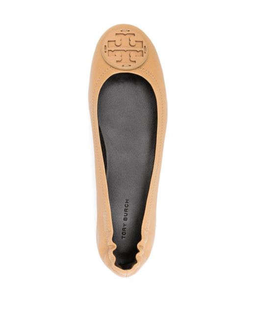 Tory Burch Natural Minnie Trave Ballerina Shoes