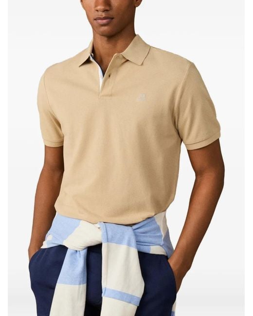 Hackett Blue Embroidered-Logo Polo Shirt for men