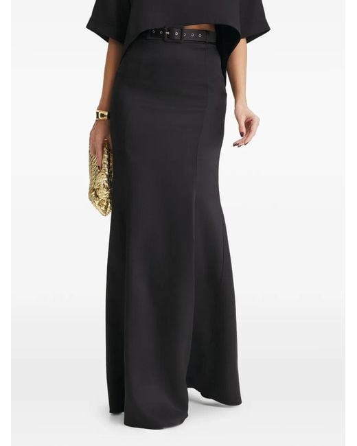 Il Volo Black Anais Belted-Waist Skirt