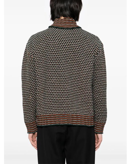 Bode Black Merino Polo Jumper for men