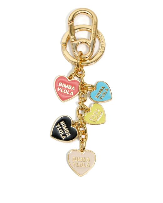 Bimba Y Lola White Heart-Charm Keyring