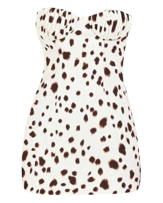 ROWEN ROSE White Dalmatian-Pattern Dress