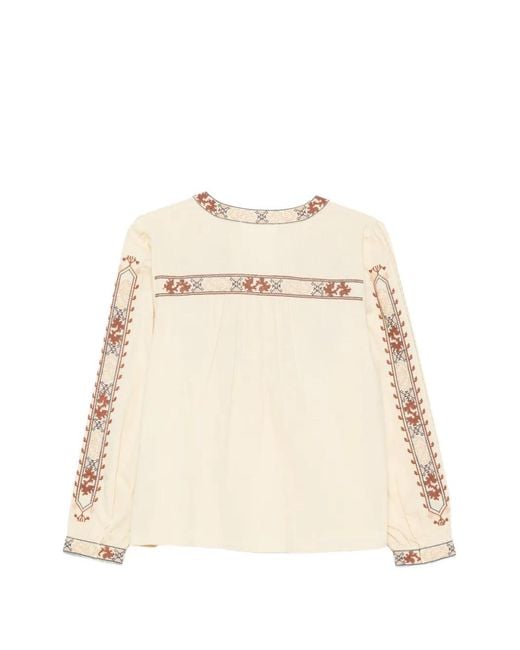 Ba&sh Natural Faustina Embroidered Blouse