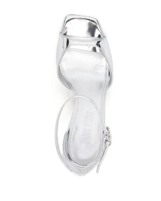 Paris Texas White 105mm Patent-leather Sandals