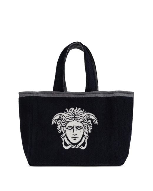 Versace Black Sac De Plage Medusa En Éponge