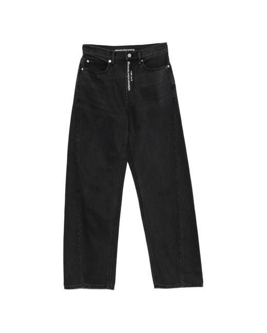 Alexander Wang Black Logo-Embellishment Buttoned Jeans