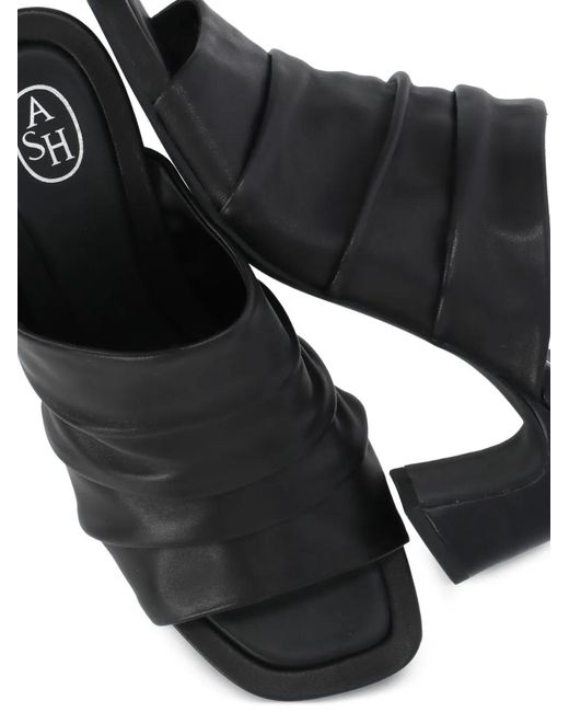 Ash Black Eva Leather Mules