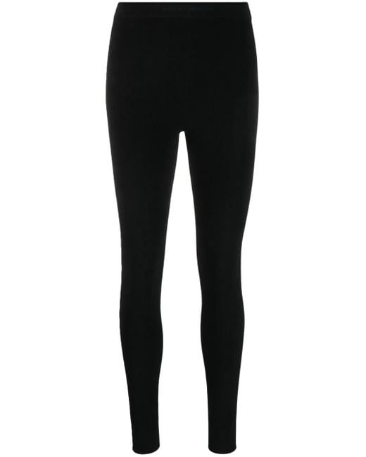 Rabanne Black Logo-Waistband Leggings
