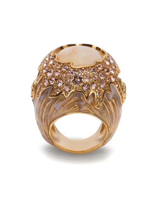 Roberto Cavalli クリスタル リング Metallic