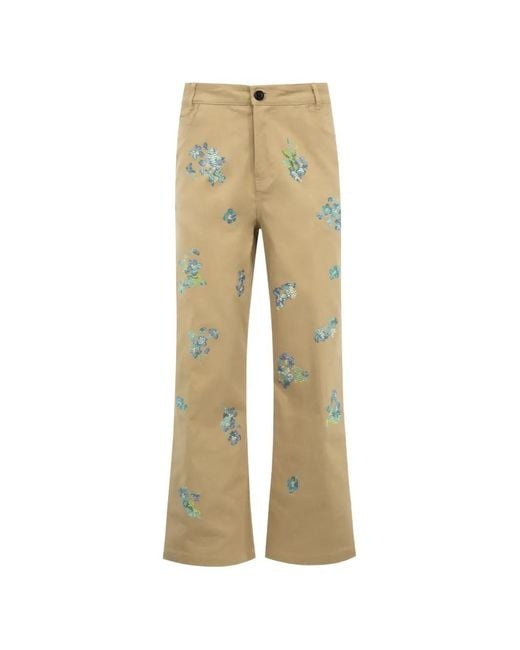 Libertine Natural Cecil Beaton Crystal-Embellished Trousers