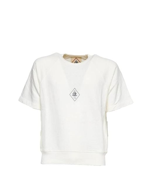C P Company White T-Shirt Imprimé À Manches Raglan for men