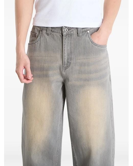 Dime Gray Jean Baggy À Effet Délavé for men